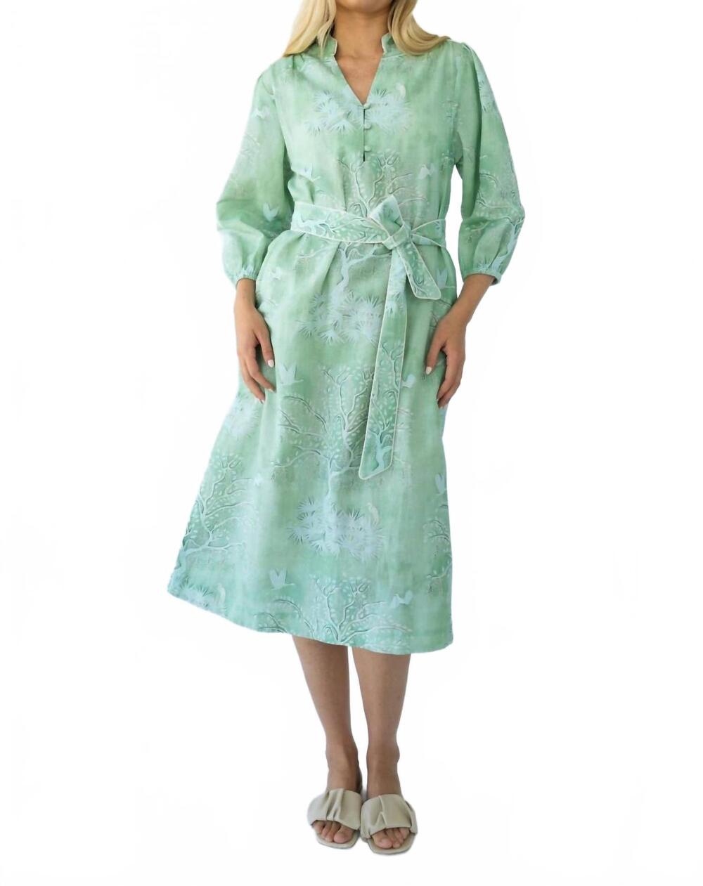 NEW SARAH ALEXIS faith belted caftan in green watercolor